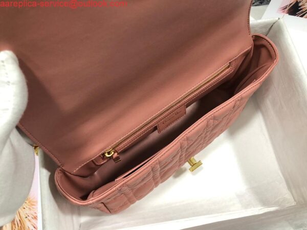 Replica Dior Large Caro Bag M9243 Calfskin Pink Gold 9