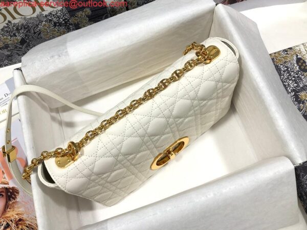 Replica Dior Large Caro Bag M9243 Calfskin white Gold 5