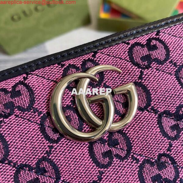 Replica Gucci 443123 GG Marmont Matelassé Zip Around Wallet Purple 6