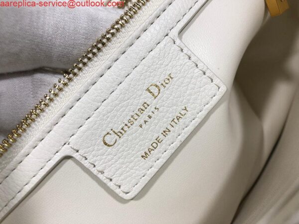 Replica Dior Large Caro Bag M9243 Calfskin white Gold 8