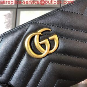 Replica Gucci 443123 GG Marmont Zip Around Wallet Black 2