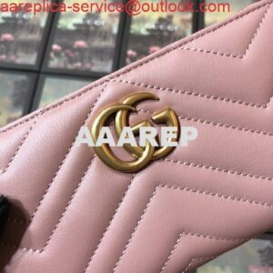 Replica Gucci 443123 GG Marmont Zip Around Wallet Light Pink 2