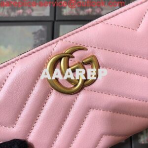 Replica Gucci 443123 GG Marmont Zip Around Wallet Pink 2