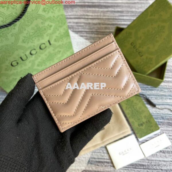 Replica Gucci 443127 GG Marmont Card Case Apricot 3