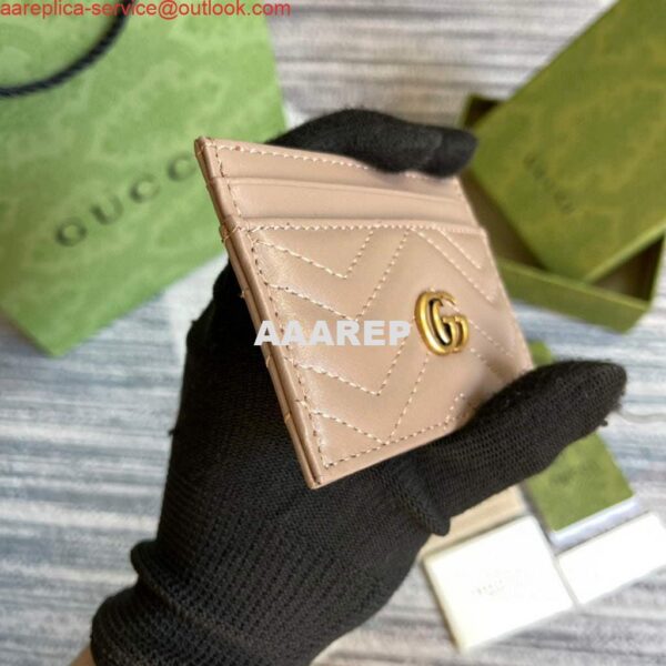Replica Gucci 443127 GG Marmont Card Case Apricot 4