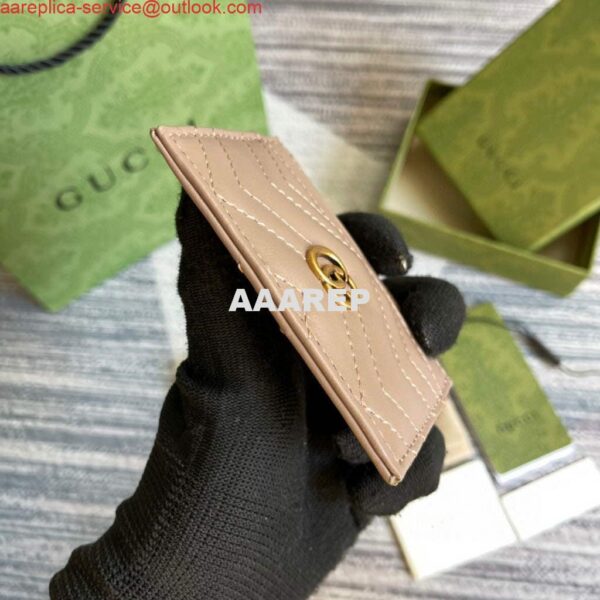 Replica Gucci 443127 GG Marmont Card Case Apricot 5