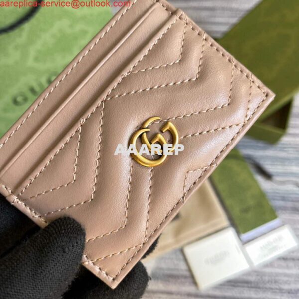 Replica Gucci 443127 GG Marmont Card Case Apricot 6