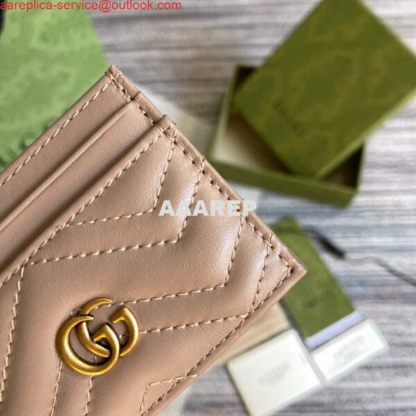 Replica Gucci 443127 GG Marmont Card Case Apricot 7