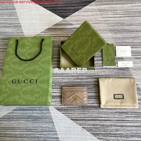 Replica Gucci 443127 GG Marmont Card Case Apricot 10