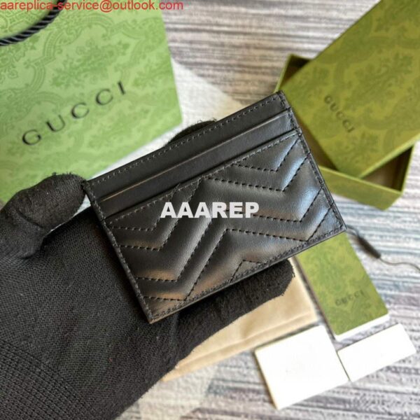 Replica Gucci 443127 GG Marmont Card Case Black