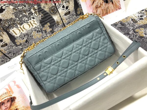 Replica Dior M9243 Large Caro Bag Calfskin Blue 3