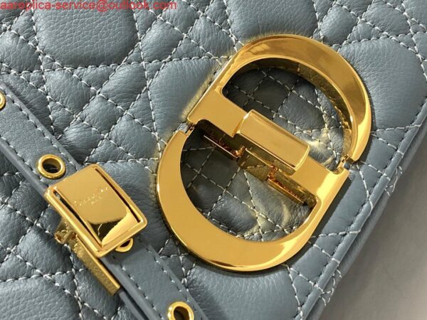 Replica Dior M9243 Large Caro Bag Calfskin Blue 6