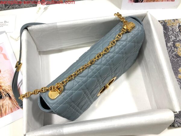 Replica Dior M9243 Large Caro Bag Calfskin Blue 7