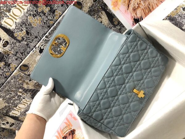 Replica Dior M9243 Large Caro Bag Calfskin Blue 8