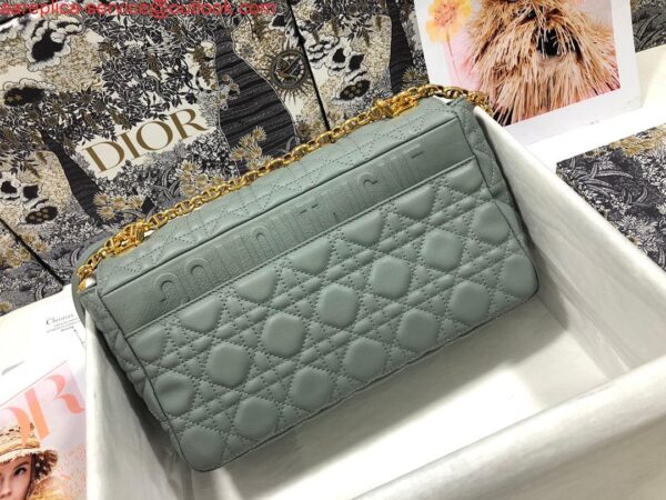 Replica Dior M9243 Large Caro Bag Calfskin Gray 3