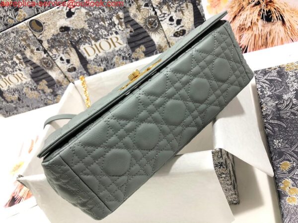 Replica Dior M9243 Large Caro Bag Calfskin Gray 5