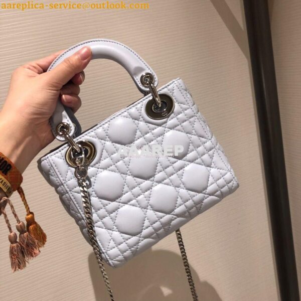 Replica Christian Dior Lady Dior Quilted in Lambskin Leather Bag Sky B 9