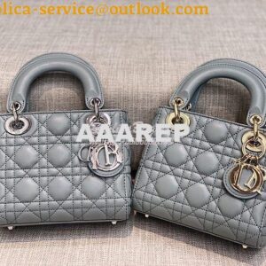 Replica Christian Dior Lady Dior Quilted in Lambskin Leather Bag Stone