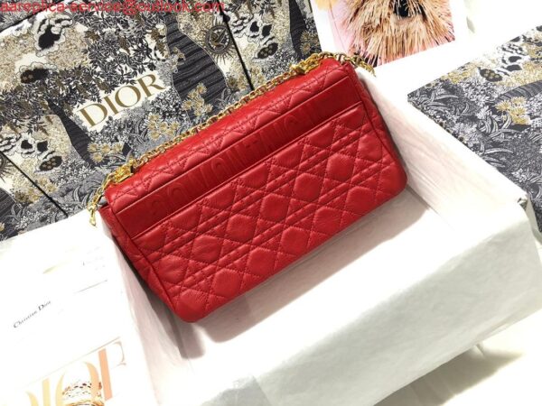 Replica Dior M9243 Large Caro Bag Calfskin Red Gold 3