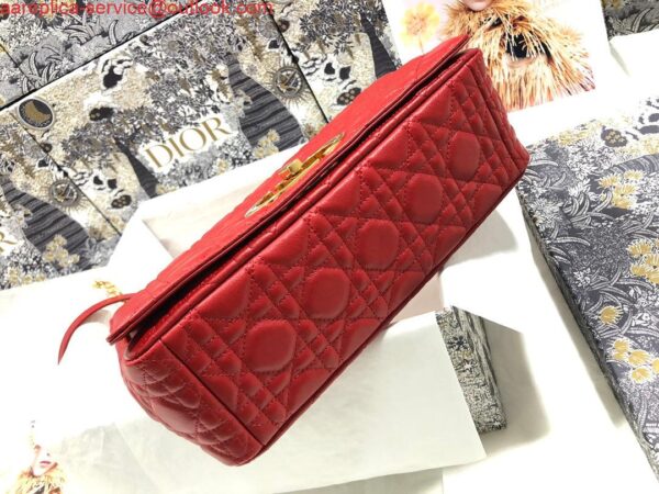 Replica Dior M9243 Large Caro Bag Calfskin Red Gold 4