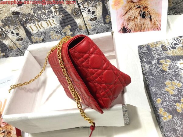 Replica Dior M9243 Large Caro Bag Calfskin Red Gold 5