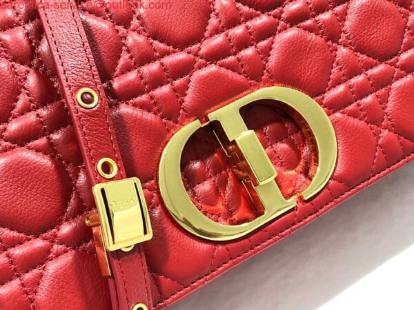 Replica Dior M9243 Large Caro Bag Calfskin Red Gold 6