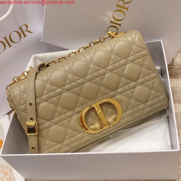 Replica Dior Medium Caro Bag Calfskin M9242 Apricot 3