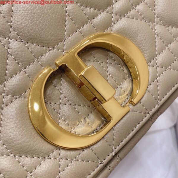 Replica Dior Medium Caro Bag Calfskin M9242 Apricot 8