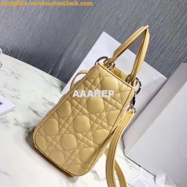 Replica Christian Dior Lady Dior Quilted in Lambskin Leather Bag Yello 7