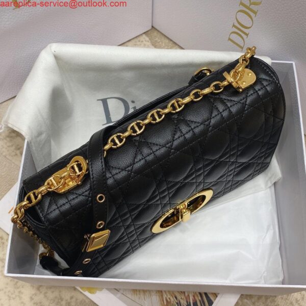 Replica Dior Medium Caro Bag Calfskin M9242 Black 5