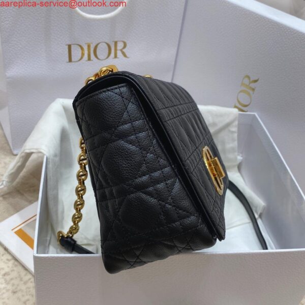 Replica Dior Medium Caro Bag Calfskin M9242 Black 6