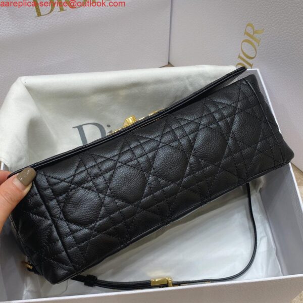 Replica Dior Medium Caro Bag Calfskin M9242 Black 7