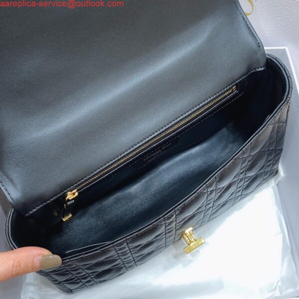 Replica Dior Medium Caro Bag Calfskin M9242 Black 9