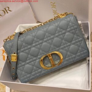 Replica Dior Medium Caro Bag Calfskin M9242 Blue