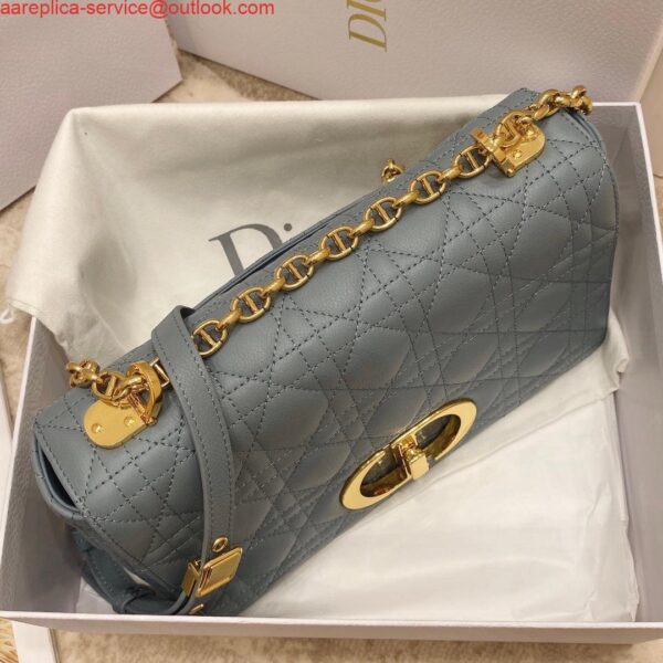 Replica Dior Medium Caro Bag Calfskin M9242 Blue 5