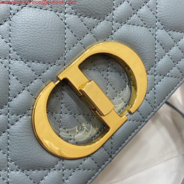 Replica Dior Medium Caro Bag Calfskin M9242 Blue 8