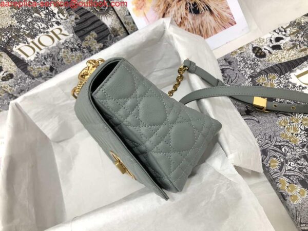 Replica Dior Medium Caro Bag Calfskin M9242 Gray 4