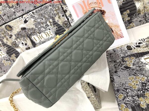 Replica Dior Medium Caro Bag Calfskin M9242 Gray 5