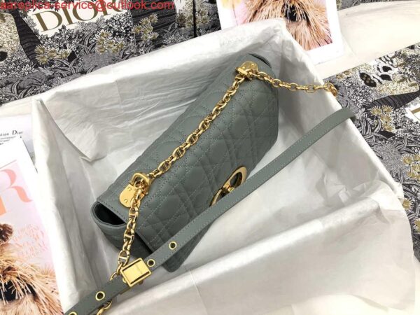 Replica Dior Medium Caro Bag Calfskin M9242 Gray 7