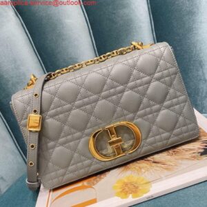 Replica Dior Medium Caro Bag Calfskin M9242 Gray