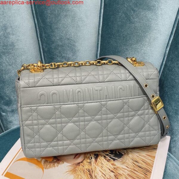 Replica Dior Medium Caro Bag Calfskin M9242 Gray 4