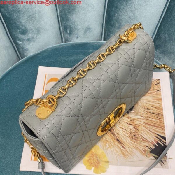 Replica Dior Medium Caro Bag Calfskin M9242 Gray 5