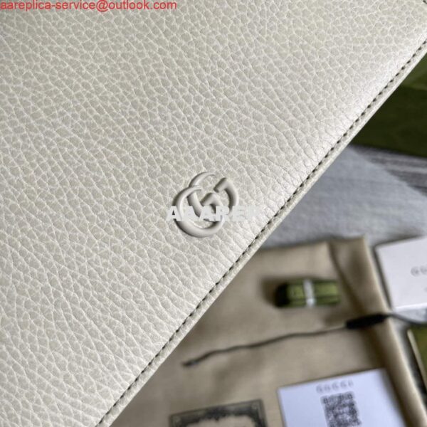 Replica Gucci 497985 GG Marmont Leather Mini Chain Bag White 3