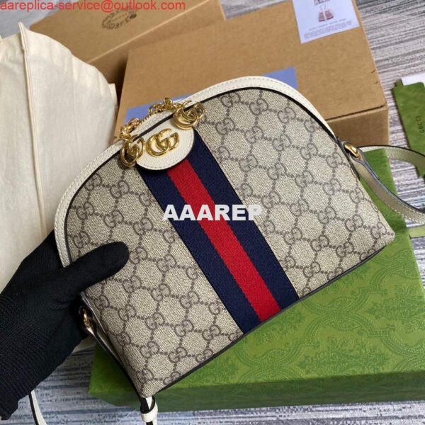 Replica Gucci 499621 Ophidia Small GG Shoulder Bag Beige White 5