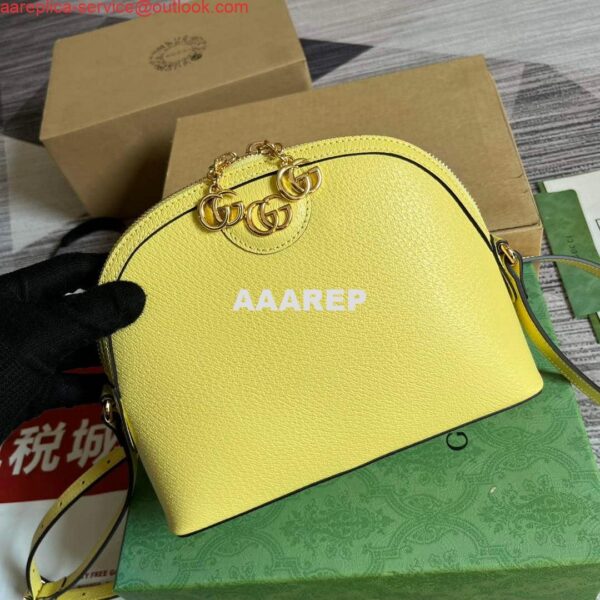 Replica Gucci 499621 Ophidia small shoulder bag with Double G yellow 5