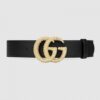 Replica Gucci Black Leather Belt With Animal Studs 2