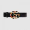 Replica Gucci GG Marmont leather belt with shiny buckle 2