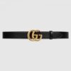 Replica Gucci Leather belt with crystal Double G buckle 550110 2