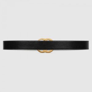 Replica Gucci GG Marmont leather belt with shiny buckle 2