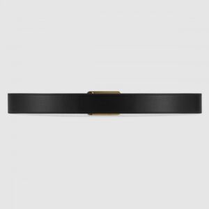 Replica Gucci Belt with framed Double G buckle Black 575587 2